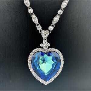 Lady Colour Swarovski Crystal Heart of the Ocean Titanic Paris 25" Necklace